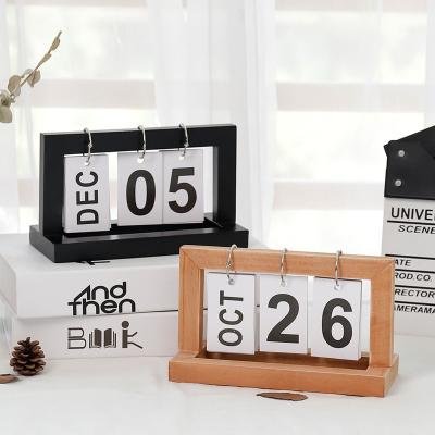 China Close-up Wooden Small Desk Calendar Table Calendar Bedroom Study Children's Room Hanging Type This Decoration Desk Ornaments for sale