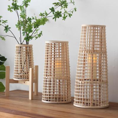 China Wholesale home decoration Nordic teng wind weaving lamp can be plugged into the famous floor chandelier candle lampshade hotel designer decoration or for sale