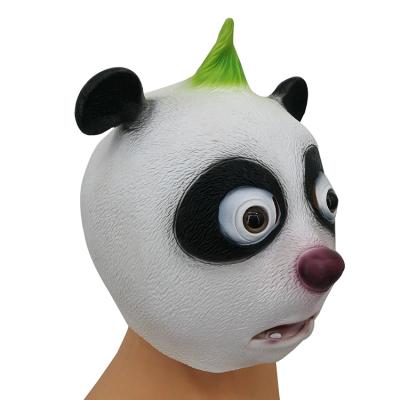 China Eco-friendly Crawling Luxury Latex Panda Head Mask Novelty Christmas Costume KungFu Panda Mask Halloween Party Masquerade Animal Head for sale