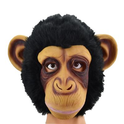 China Cute Animal Orangutan Gorilla Head Mask Eco-Friendly Luxury Novelty Latex Chimpanzee Monkey Halloween Party Costume Decorations For Adult for sale