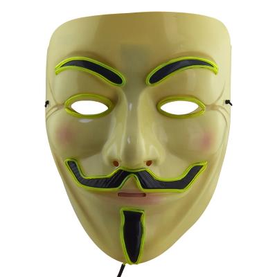 China Eco-Friendly V For Vendetta LED Lighted Custom Made High Quality Halloween Mask for sale