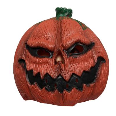 China Deluxe Creepy Party Novelty Halloween Costume Party Props Latex Orange Pumpkin Mask Cosplay Decorations Key Props for sale