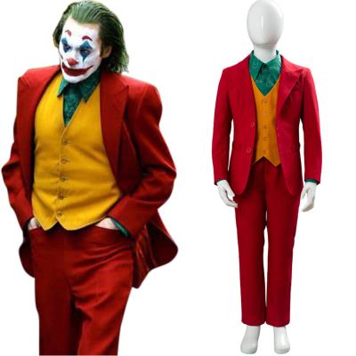 China Eco-friendly soft material joker Cosplay Halloween ChildrenBatman costume Arthur Fleck Joker Uniform Red Jacket Shirt Vest Pants Suit Joker Mask for sale