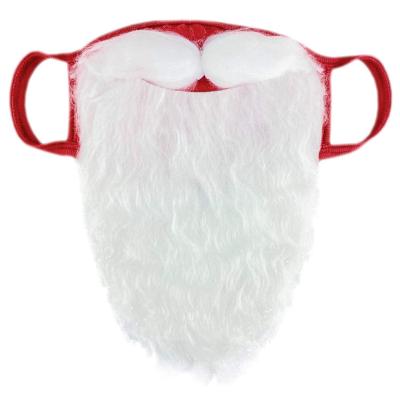 China Dustproof Cotton Maskes Santa Claus Maskes Bearded Facemask Santa Decor Mask Reusable Christmas Party Eco-friendly for sale