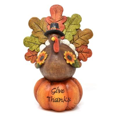 China Handwork Thanksgiving Decorations Turkey Hand Painted Pumpkin Autumn Tabletop Autumn Decor for Living Room Bedroom Kitsch Harvest Day for sale