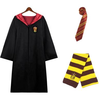 China Halloween Party Costume Harry Potter Robe Cloak Robe Soft Material Eco-friendly Cosplay Costume Clothes Magic Wands Scarf Tie Cosplay Suits for sale