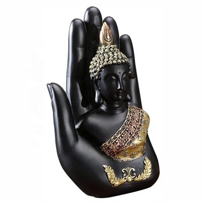 China Handwork Resin Palm Buddha Buddha Statue Resting Meditating Thai Decoration Statue Buddha Home Orenments Available for sale