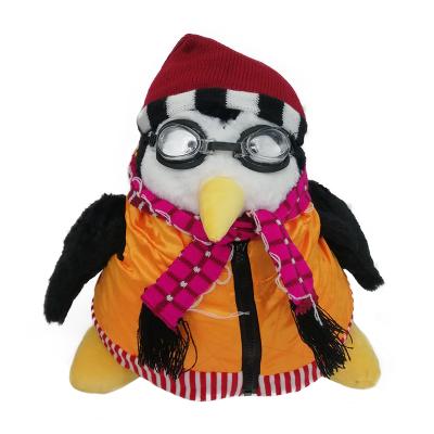 China Eco-Friendly Cute Penguin Stuffed Plush Toy Cartoon Plush Dolls In Glass Equipment Scarf Soft Joey Penguin Sits Children's Friends for sale