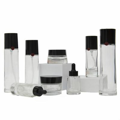 China Glass Bottle Container 30g 50g 40ml 100ml 120ml Cosmetic Bottles And Cosmetics Jars Set For Lotion Bottle Packaging for sale