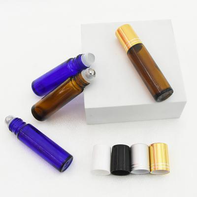 China Oi Essential 1/3 Ounce Stock Amber Blue Transparent Empty 10ml Perfume Rollerball Glass Bottles For Skin Care Cosmetic Packaging for sale