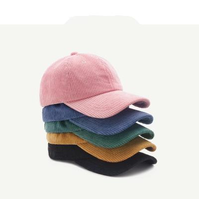 China COMMON 6 Panel Corduroy COMMON Solid Color Couple Baseball Caps Mens And Womens Soft Top Hats Warm Caps Customizable Logo for sale