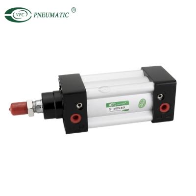 China Construction Material Stores SI Series ISO6431 Standard Aluminum Alloy Temporary Adjustable Double Stroke Pneumatic Air Cylinder for sale