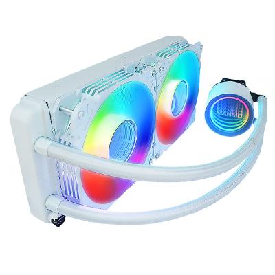 China LED Light Manmu OEM PC Desktop RGB Water Cooling Computer Aio Gaming Liquid Case CPU Kit Pc Cooling Fan With RGB for sale