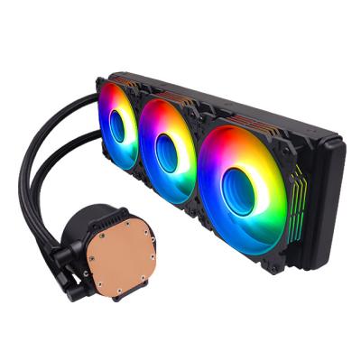 China Factory Wholesale 12v RGB Light LED Color Gaming PC Computer Case 360mm Quiet Solid Quiet Led Cooling Cooler for sale