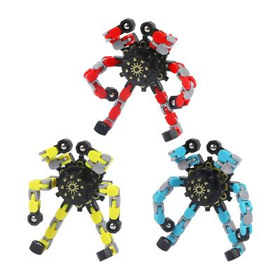 China 2022 Chained Toy Fingertip Deformed Spinner Transformable Gyro Compass Deformation Robot Effort Release Fingertip Mechanical Decompression Toy Funny Mechanical Gyro Spinner for sale