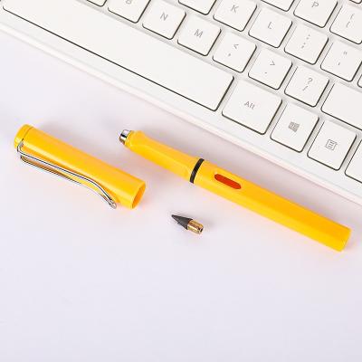 China office & Eco plastic color pencil clip free unsharpened clipping forever tip seed no ink lead break hard long time use eternal pen inkless pencil for sale