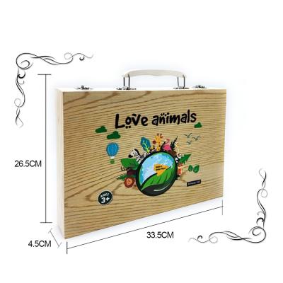 China 2021 Eco-friendly Promotional Large Gift Wooden Box 100pcs School Supplies Set College Stationery Art Set For Painting for sale