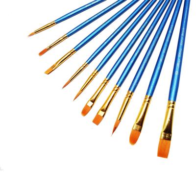 China Artist Painting Chinese 10pcs Acrylic Oil Painting Brush For Wall Artist Painting Brush Set Private Label Watercolor for sale