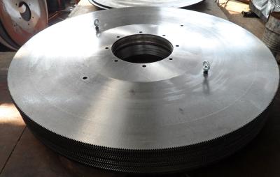 China 2100mm diameter 440 teeth number tapered hot saw blade for rail for sale