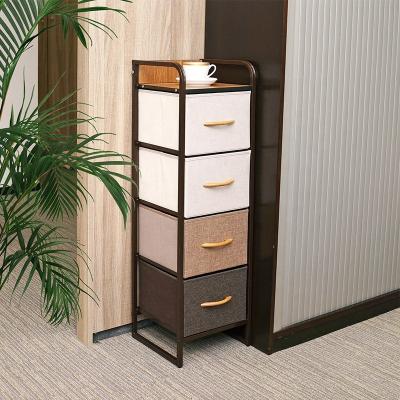 China (Size) 4-Tier Adjustable Fabric Drawer Cabinet Drawer Storage Organizer Chest for sale