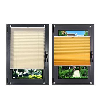 China Retractable Blackout Blind-Pancake Fabric Easy Fix Pleated Good Quality for sale