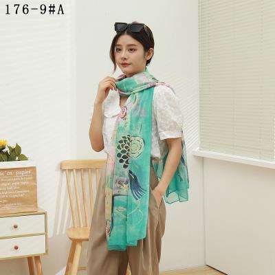 China European American Hot Sale Nobel Running Black Horse Pattern Printed Polyester Hijab Scarves Shawls Scarf For Women for sale