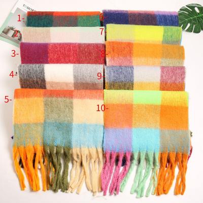 China High Quality Thick Wool Knitting Tassel Yarm Acrylic Multicolor Woolen Scarves For Women's Scarf Shawl for sale