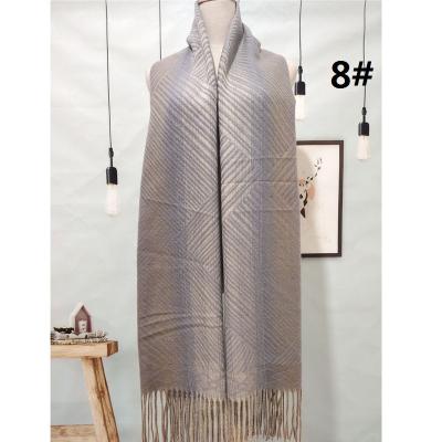 China Brand European American Muslim Luxury Neck Shawls Cashmere Hijab Women Scarf Pashmina Colorful Knitted Blanket for sale