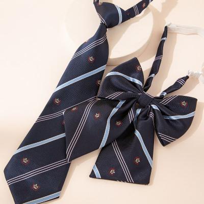 China Factory wholesale 6cm simple casual Korean version polyester striped bow tie for student uniform for sale