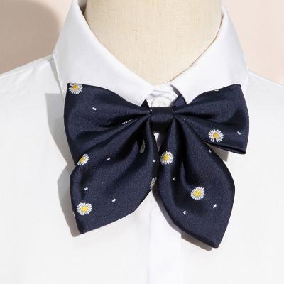 China Wholesale Single Ear Fast Tie Rabbit Tie Small Bow Tie Manufacturer Satin Solid Bow Tie Small Cute Daisy Pattern for sale