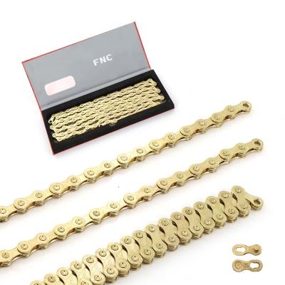 China FNC 11 Speed ​​High Quality Stainless Steel Road Mountain Bike Bicycle Gold Non-Hollow Hollow Chain for sale