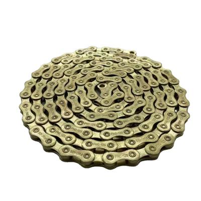 China Gold Stainless Steel Cavity 8s 9s 10s 11s 12s Antirust Sports Mountain Bike Bicycle Chain Durable Stock Half for sale