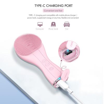 China Vibration DEEP CLEANSING Ultrasonic Detergent Charging Waterproof Pore Electric Facial Cleansing Brush for sale