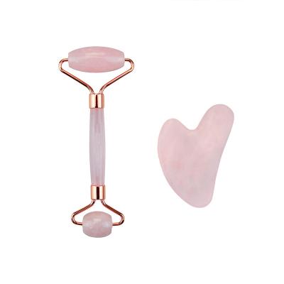 China Face Lift Rose Quartz Roller Slimming Face Massager Tool Suppliers Natural Rose Quartz Jade Lifting Roller for sale