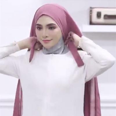 China New Style Pearl Color Chiffon Bandage Chiffon Female Muslim Hijabs 2021 Hijabs Scarf Sheer Dresser Bag Head Scarf for sale