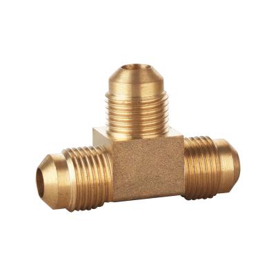 China For plumbing connection Lead Free Male Thread Tee Brass Invert Flare Tube Fittings For Plumbing Connection for sale