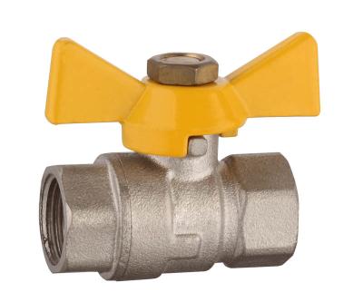 China General Forged brass ball valve used in gas full bore valve EN331 certified butterfly handle for sale