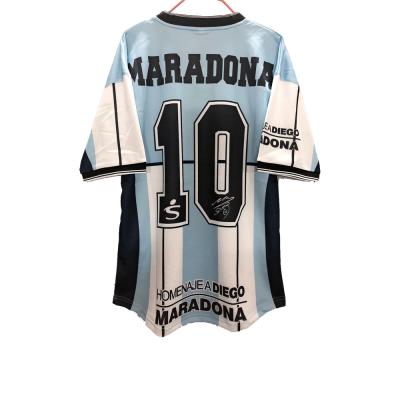 China Quality Comfortable Thai Men's Argentina 2001 Retro Soccer Tank Tops Shirts Customized Diego Maradona Football Jersey for sale