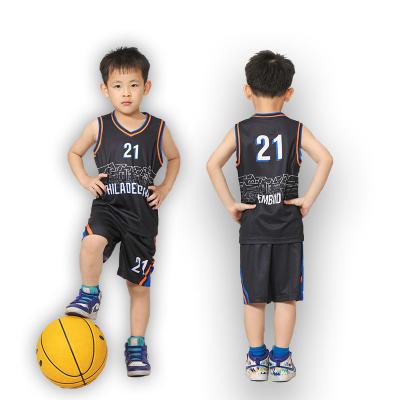 China Breathable Basketball Sleeveless Sports Vest And Shorts Sets Breathable And Quick-Drying Kids Clothing Set for sale