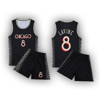 China Antibacterial Basketball Sleeveless Uniform Sportswear Shorts Boys Suit Kids Basketball Two Piece Suit for sale