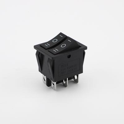 China PA66 Waterproof Duplex KCD3 Button Rocker Switch 6 Pins On-Off--On 16A250V 20A125V for sale