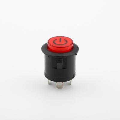 China High Standard Waterproof And Dustproof Self Locking Plastic Round Power Button Switch for sale