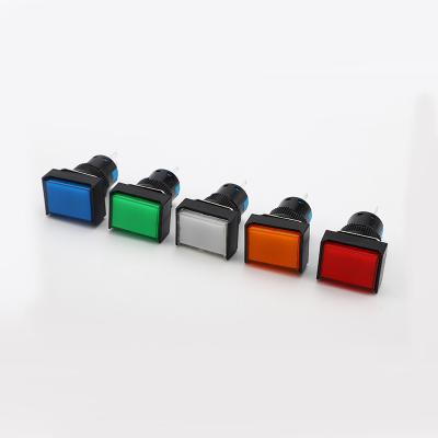 China Waterproof And Dustproof Small Rectangular Self Reset Plastic Push Buttonswitch With Indicator Light for sale