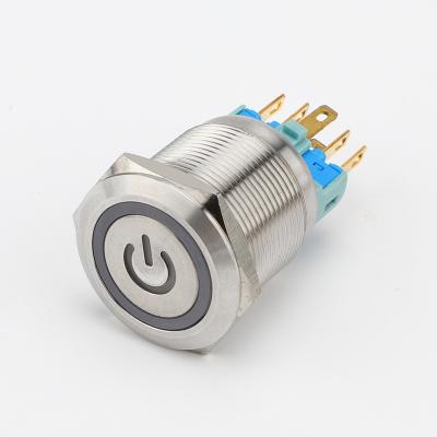 China Small size waterproof and dustproof metal self-locking push button switch with waterproof and dustproof ability for sale