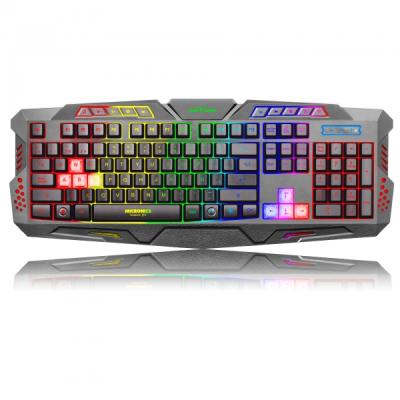 China Multimedia USB Keys Wired Gaming Keyboard Mechanical Keyboard Rainbow LED Backlight Slim Keyboard for sale