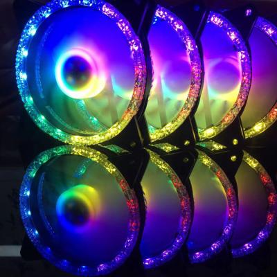 China Computer Case NEW Arrive RGB Fan Diamond Fan Computer Chassis Fan Rainbow LED Light For CPU Cooler for sale