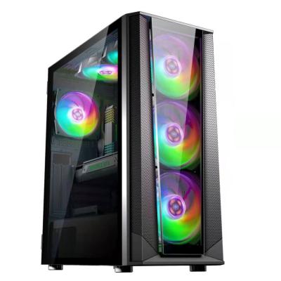 China With Fan Gaming Chassis Gaming Computer Desktop Case Host Supports Case RGB Light Effect Computer Cases for sale