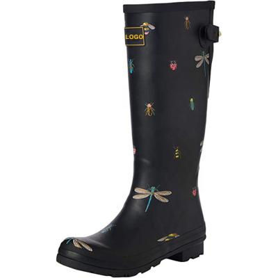 China Fashion Waterproof Color Women Rubber Rain Boots Waterproof Lightweight Rain Boots For Women for sale