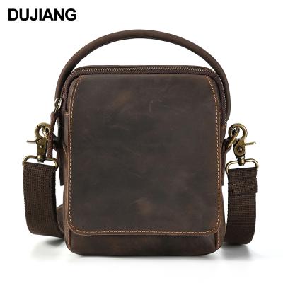 China Genuine Leather Genuine Leather Crossbody Bags Small Flap Business Travel Shoulder Bag Men Messenger Satchel Horse Square Small For 7.9