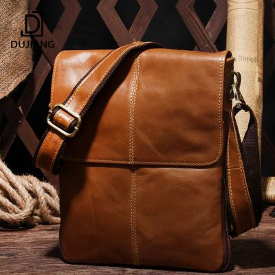 China DUJIANG Daily Use Genuine Leather Men's Messenger Bags Shoulder Crossbody Bag Messenger Bags For Men's Messenger for sale